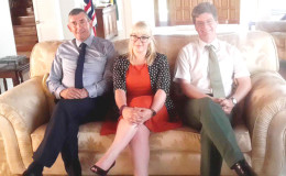 From left to right are Ian Hansen, member of the Legislative Assembly of the Falkland Islands, Public Relations and Media Manager Krysteen Ormond, and  British High Commissioner Greg Quinn.