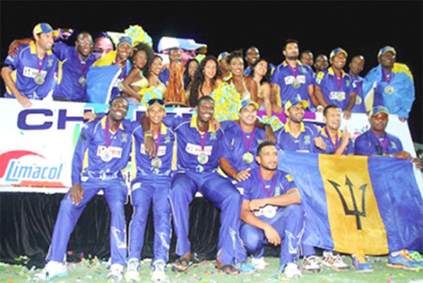 The 2014 Caribbean Premier League champions Barbados Tridents.