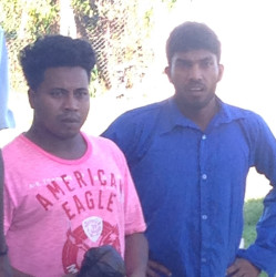From left are Abdool Hussain and Rocky Lallu