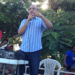 Opposition Leader Bharrat Jagdeo addressing the audience     
