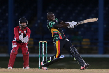 Anthony Bramble goes on the attack for Guyana Jaguars during his top score of 51 against T&T Red Force in the Regional Super50 semi-final. (Photo courtesy WICB) 