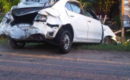 The wreckage of Lurlene Forde’s car after the crash