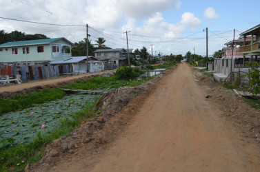 The road leading from ‘A’ into ‘B’ Field, Sophia that was recently excavated and will soon be asphalted (Government Information Agency photo) 
