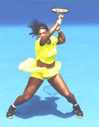 Serena Williams’ forehand was as dismissive as her 18th consecutive defeat of Maria Sharapova at the Australian Open yesterday. (Photo courtesy of Australian Open website) 
