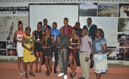 The recipients of the AAG’s award ceremony posing with their spoils on Friday night at Duke Lodge in Kingston.