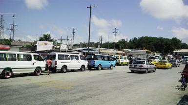 Parked minibuses (Stabroek News file photo)  