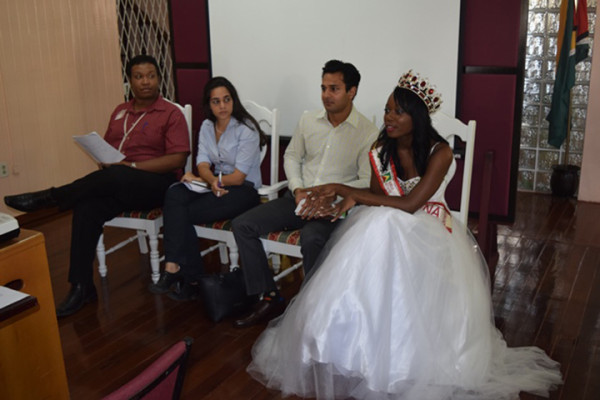 (l-r) Moderator, John Quelch, Project Officer SASOD; Caitlin Vieira, Psychologist and Addiction Specialist, Georgetown Public Hospital Corporation; Abdel Fudadin, Mental Health Researcher, CUSO International and Lisa Punch, President of the Prevention of Teenage Suicide (POTS) Organisation and Miss World Guyana.