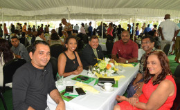 Leonard Gildarie, of Kaieteur News; Molly Hassan, Chief Executive Officer of the National Communications Network; Sydney Allicock, Fourth Vice-President and Minister of Indigenous People’s Affairs; Gordon Moseley and Khemraj Ramjattan, Third Vice President and Minister of Public Security were among some of the attendees at the Media Brunch hosted this morning at State House.