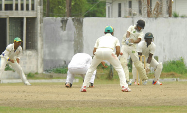 Action in the match yesterday 