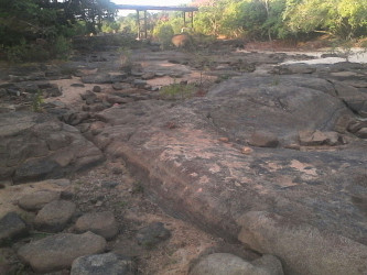 The dried-out Rupununi River at Karaudarnau, Deep South Rupununi. 