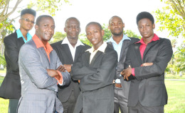 From left Denzel Bagot, Desmon Thompson, Eusi Harlequin, Edwin Moore and OJ Smith, members of Messengers Music Ministries