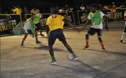 Part of the action on the final night of group matches in the 2nd Annual Guinness of the Streets West Demerara Championship at the Vergenoegen Rice Mill Tarmac.
