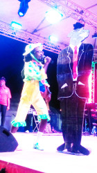 2016 Calypso Monarch Lester ‘De Professor’ Charles performing his winning song on Friday night at the Demerara Park.