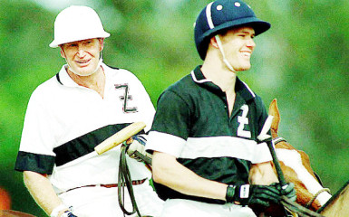 Kerry Packer and his son James Packer playing Polo