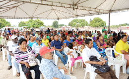 A section of the crowd at the ‘Public Day’ forum held in Tabatinga, Upper Takutu-Upper Essequibo on Saturday. (Ministry of the Presidency photo)
