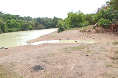 The low water level in one of the channels in Region Nine  (GINA photo) 