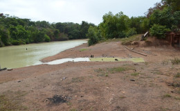 The low water level in one of the channels in Region Nine  (GINA photo)