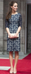 Catherine, the Duchess of Cambridge in a dress by English-Canadian designer Erdem