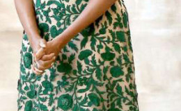 Michelle Obama wearing a dress by Indian-American designer Naem Khan