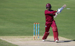 West Indies wicketkeeper batsman Denesh Ramdin scores through the off-side during his unbeaten 52 against Warwickshire on Friday. (Photo courtesy WICB Media)
