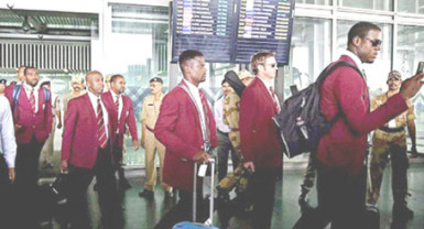 The West Indies arrive in Kolkata yesterday for their two official warm-up games for the Twenty20 World Cup against India and Australia.  