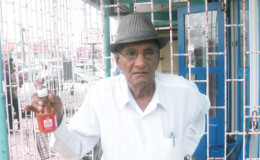 Sugrim Chand with his bottle
