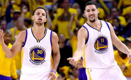 Klay Thompson (right) and Stephen Curry

