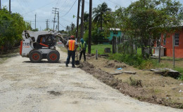 One of the streets in Tucville under repair (GINA photo)