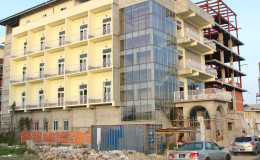 The hotel under construction