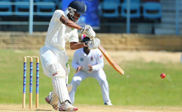 Shimron Hetmyer played a mature innings yesterday to reach his maiden century. (Orlando Charles photo)
