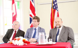 From left: Canadian High Commissioner Pierre Giroux, British High Commissioner Greg Quinn and United States Ambassador Perry Holloway. 