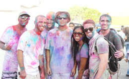 Colour us some more. Celebrants at the Providence Stadium.