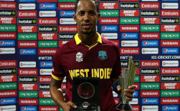 Man-of-the-Match Lendl Simmons following his unbeaten 82 against India in the semi-final of the Twenty20 World Cup on Thursday. (Photo courtesy WICB Media)
