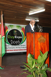 President David Granger speaking at the launching