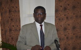 Chairman, GRA Governing Board, Rawle Welch addressing the workshop’s participants (GINA photo)