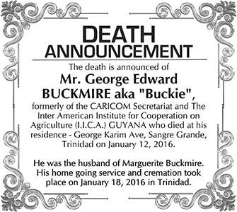George BUCKMIRE aka Buckie