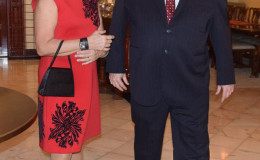 This US embassy photo shows US Ambassador Perry Holloway with First Lady Sandra Granger.