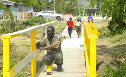 The bridges connecting ‘A’ Field and Plum Park, Sophia have been completed  (Ministry of Public Infrastructure photo)