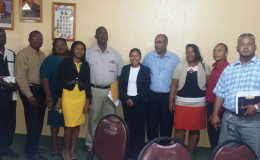 Mayor-elect Carlton Beckles (fifth from left) and the members of the Lethem Town Council