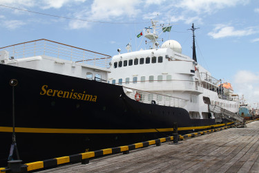 The Serenissima docked in Georgetown yesterday