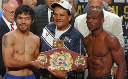 Manny Pacquiao, left and Timothy Bradley following the weigh-in yesterday. (Fightnews photo)
