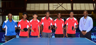 READY FOR DOM REP! From left, Linden Johnson, Elishaba Johnson, Miguel Wong, Shemar Britton, Kyle Edghill and Godfrey Munroe. (Orlando Charles photo)