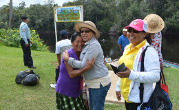  
Minister within the Ministry of Indigenous Peoples’ Affairs, Valerie Garrido-Lowe (centre) and Minister of in the Ministry of Communities, Dawn Hastings- Williams (right) in Kako, Region Seven (GINA photo)