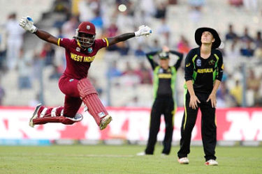 Batsman Deandra Dottin celebrates after guiding West Indies to victory in the final of the Twenty20 Women’s World Cup. 