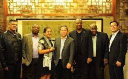 The photograph, which shows Tiwarie, APNU member Larry London, a representative of NICIL, Harmon and Williams in the company of two Chinese businessmen while on the China visit, yesterday began circulating on social media and was met with much criticism.
