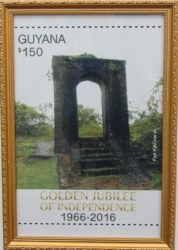A framed copy of one of the commemorative stamps depicting Fort Kyk Over Al (Photo by Keno George)