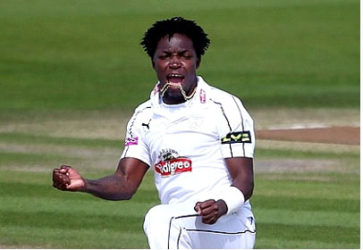 Fast bowler Fidel Edwards … facing a long injury layoff after breaking ankle.