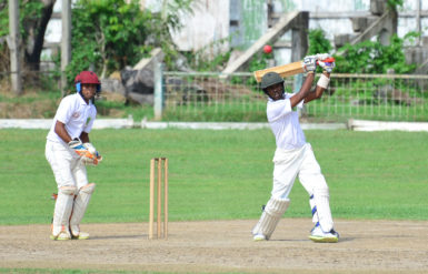 Looknauth Chinkoo anchored his team with a defiant half century. (Orlando Charles photo)  