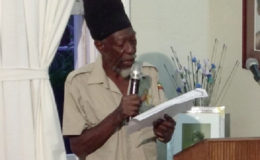 Ras Michael during a presentation in 2014 at Moray House (Moray House Trust photo)
