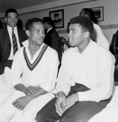 Meeting of the greats: Garry Sobers sits with Muhammad Ali in the dressing room, England v West Indies, Lord’s, 1st day, June 16, 1966 (espncricinfo.com) 